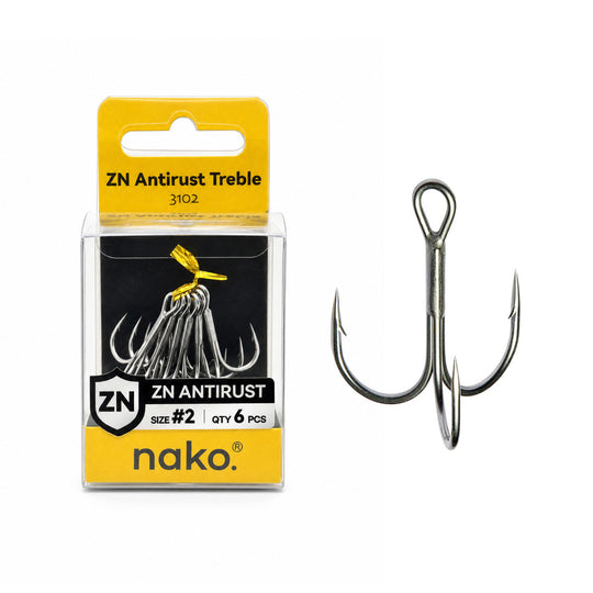 Nako ZN Antirust Treble Hook 3102 | 6 Pack
