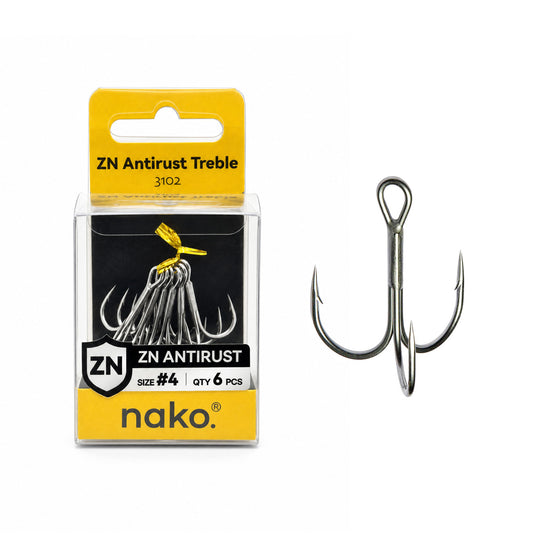 Nako ZN Antirust Treble Hook 3102 | 6 Pack