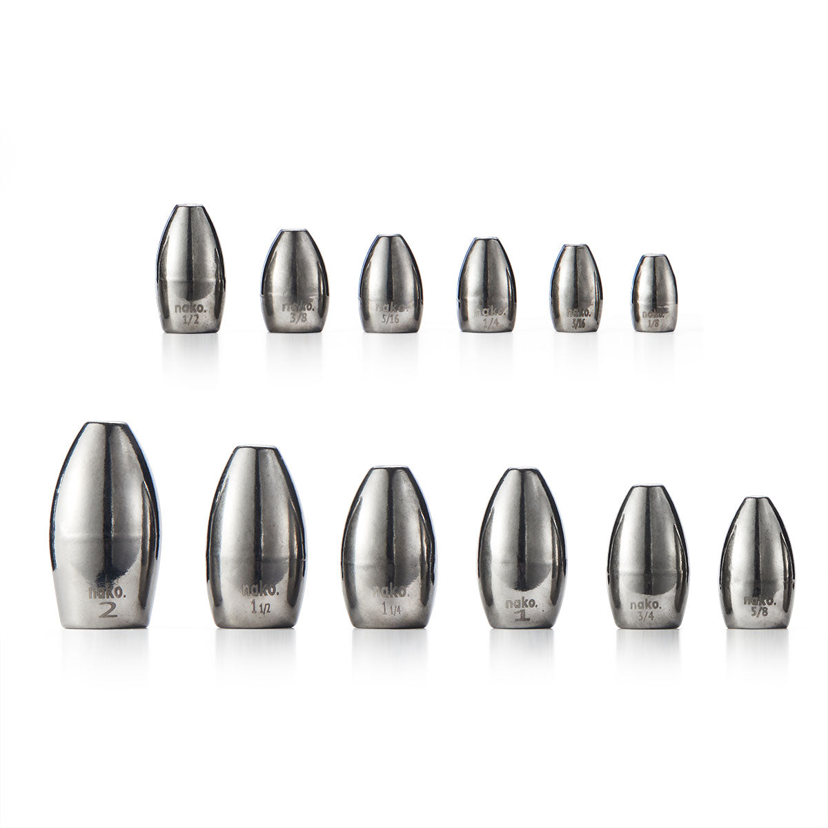 200% Sensitive Tungsten Flipping Weights | 4 Colors 10 Piece Bulk Pack, Silver / 1/8 oz (10 Pack)