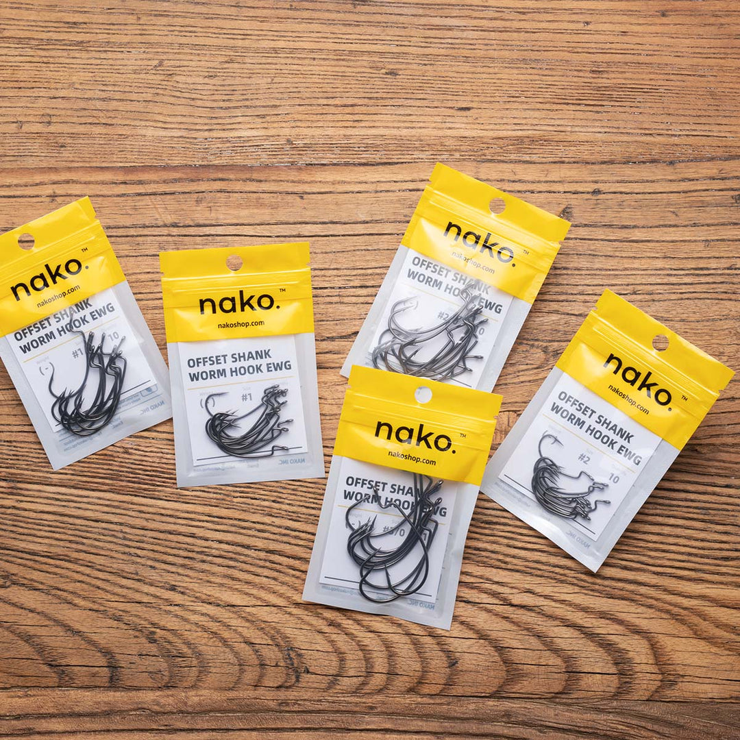 Nako Power #5/0 EWG Hooks 8 Pack  Nano Smooth Coating Offset Worm