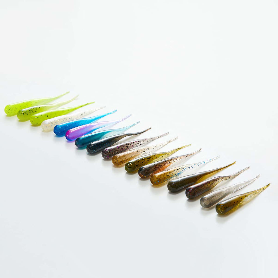 TOPOLL Tube Worm 3.2/4.8 17 Colors 10 Pack | Soft Plastic Bait, #046 Blue Gill / 3.2“